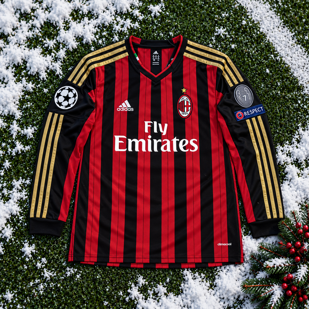 AC Milan 2013/14 Retro Home Jersey – Long Sleeve